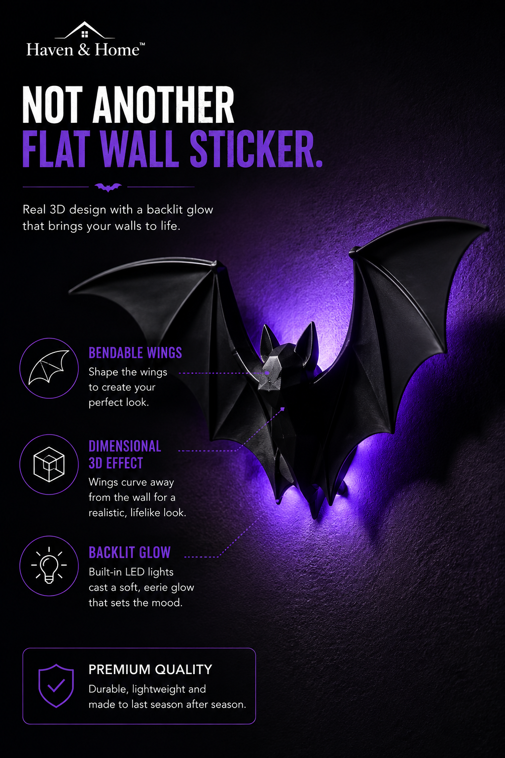 Haunted Haven™ Glowing Bats